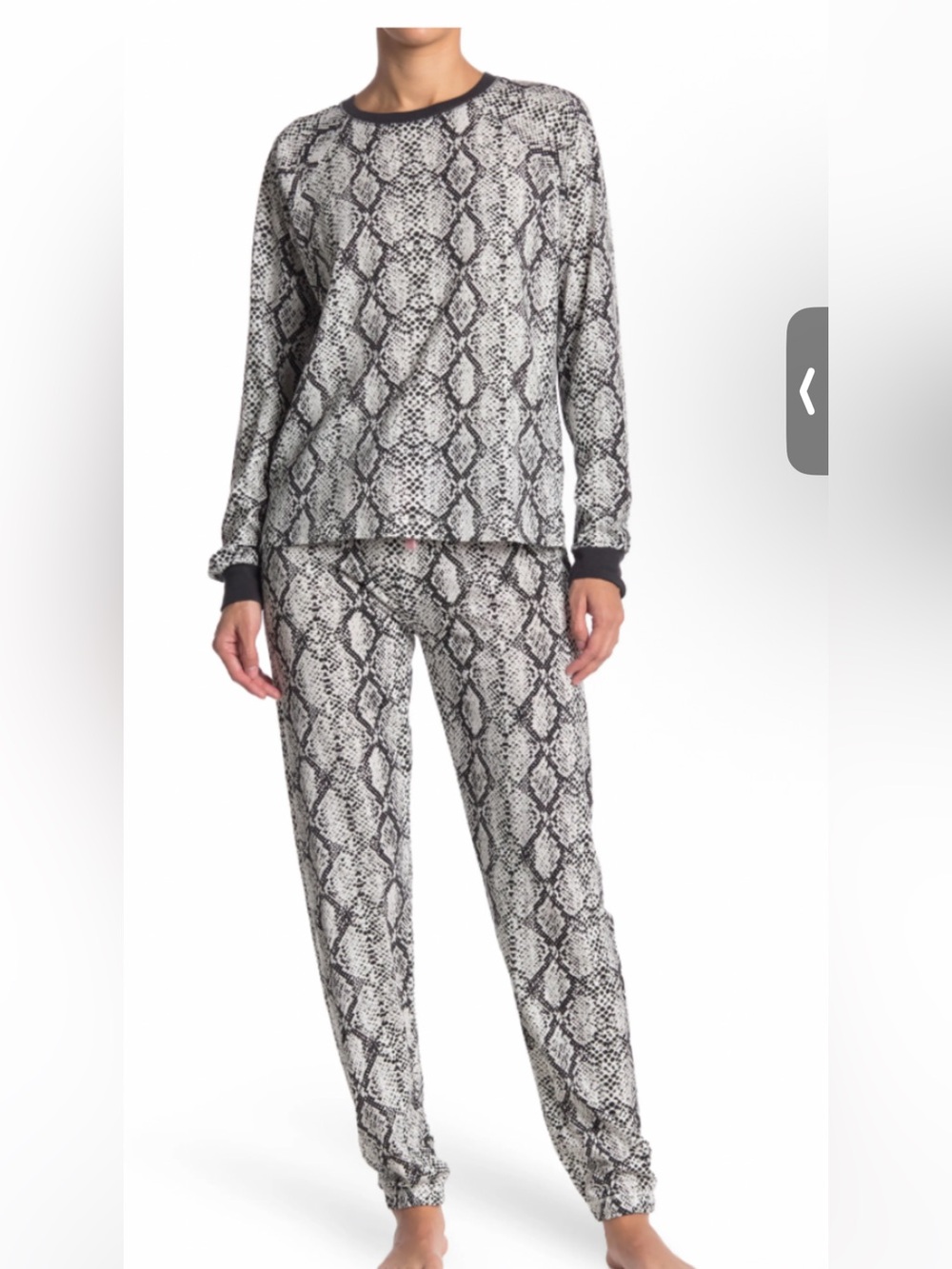 Cozy Zoe Women’s Snake-Print Pajama Set - Black/White